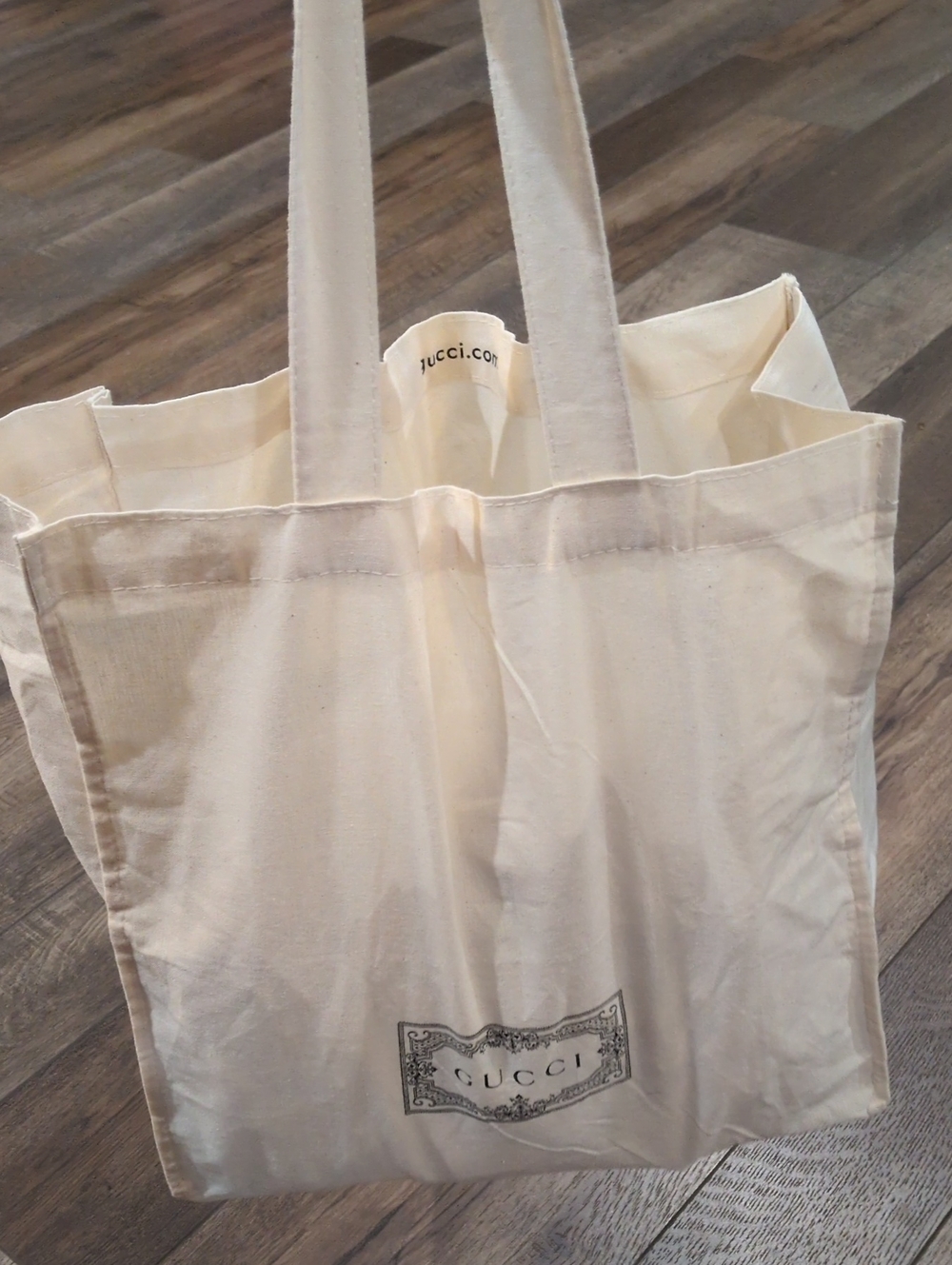 Gucci Cream Canvas Tote with Logo Patch 14 X 15
